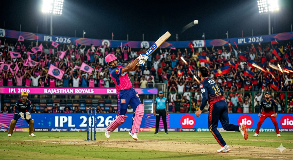 RCB vs RR match report 2026 Hindi