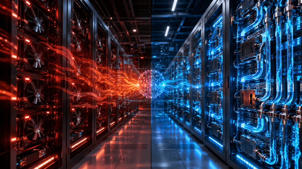 AI data center liquid cooling system