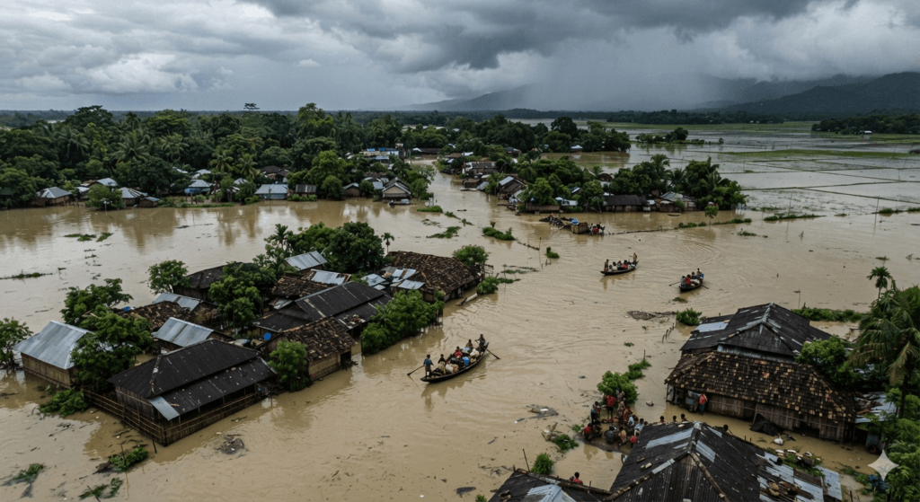 Assam flood news hindi